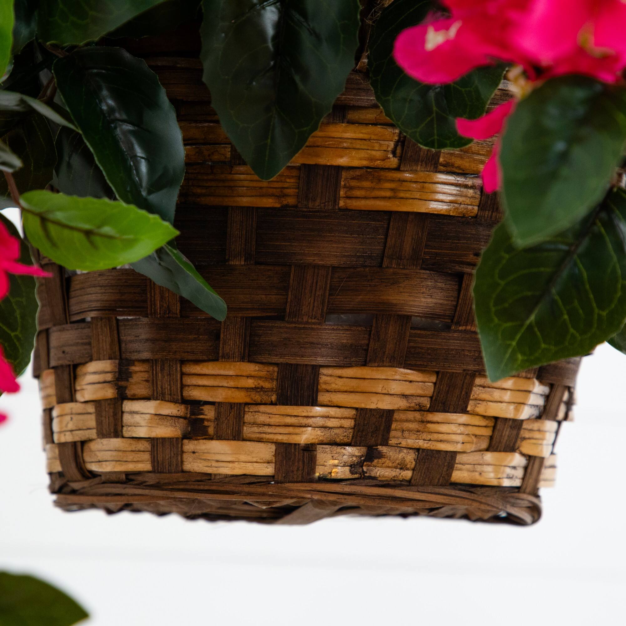 28" UV Resistant Artificial Bougainvillea in Hanging Basket